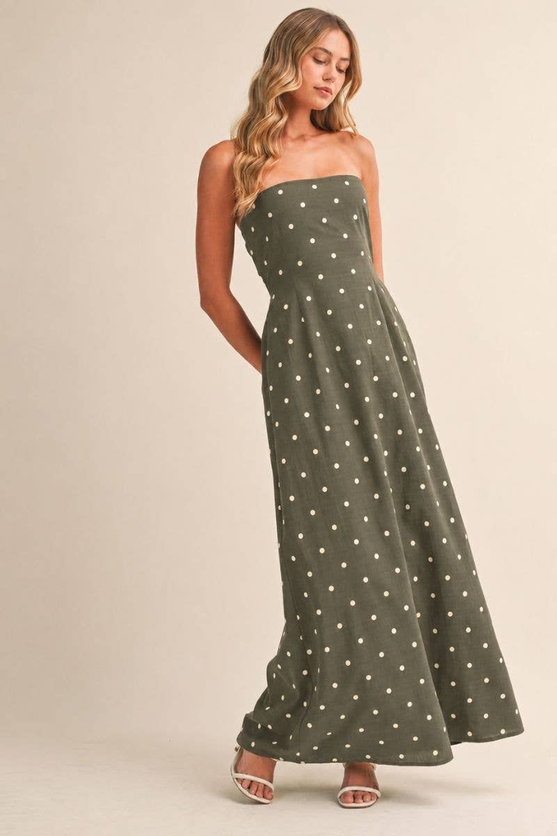 Polka Dot Tube Maxi Dress