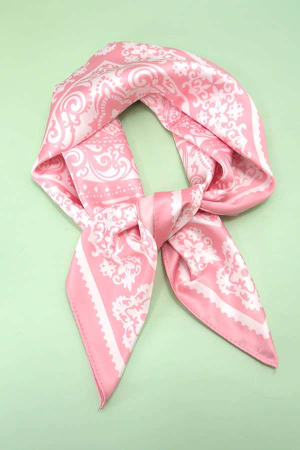 Paisley Pink Bandana Scarf