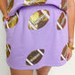 Scattered Sequin & Rhinestone Football Skort