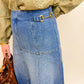 Equestrian Chic Denim Midi Skirt