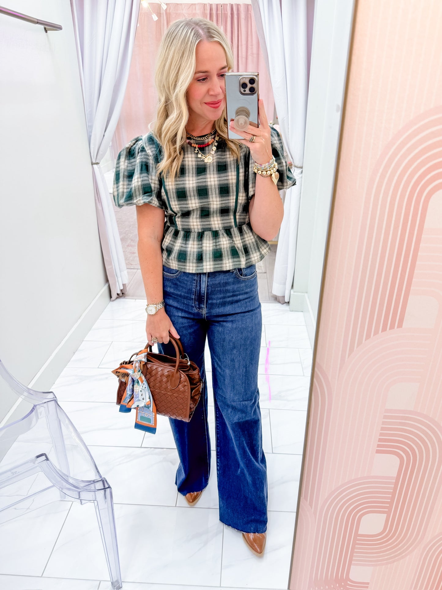 Pretty in Plaid Peplum Blouse