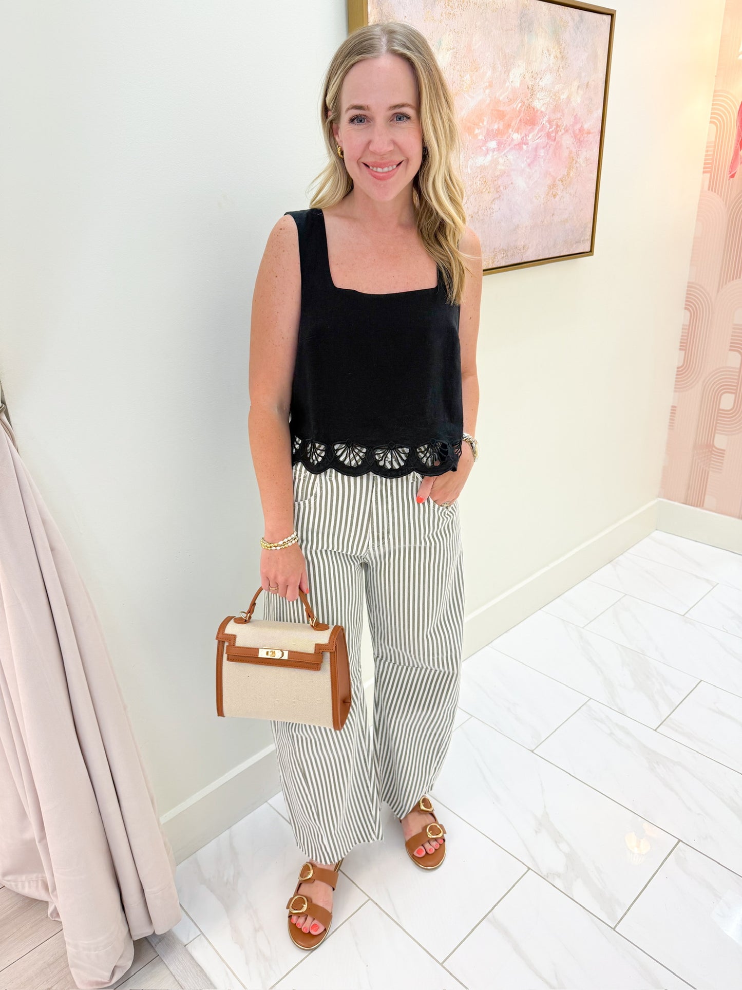 JBD Stripe Barrel Jean with Seams