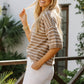Oversized Striped Short Sleeve Top