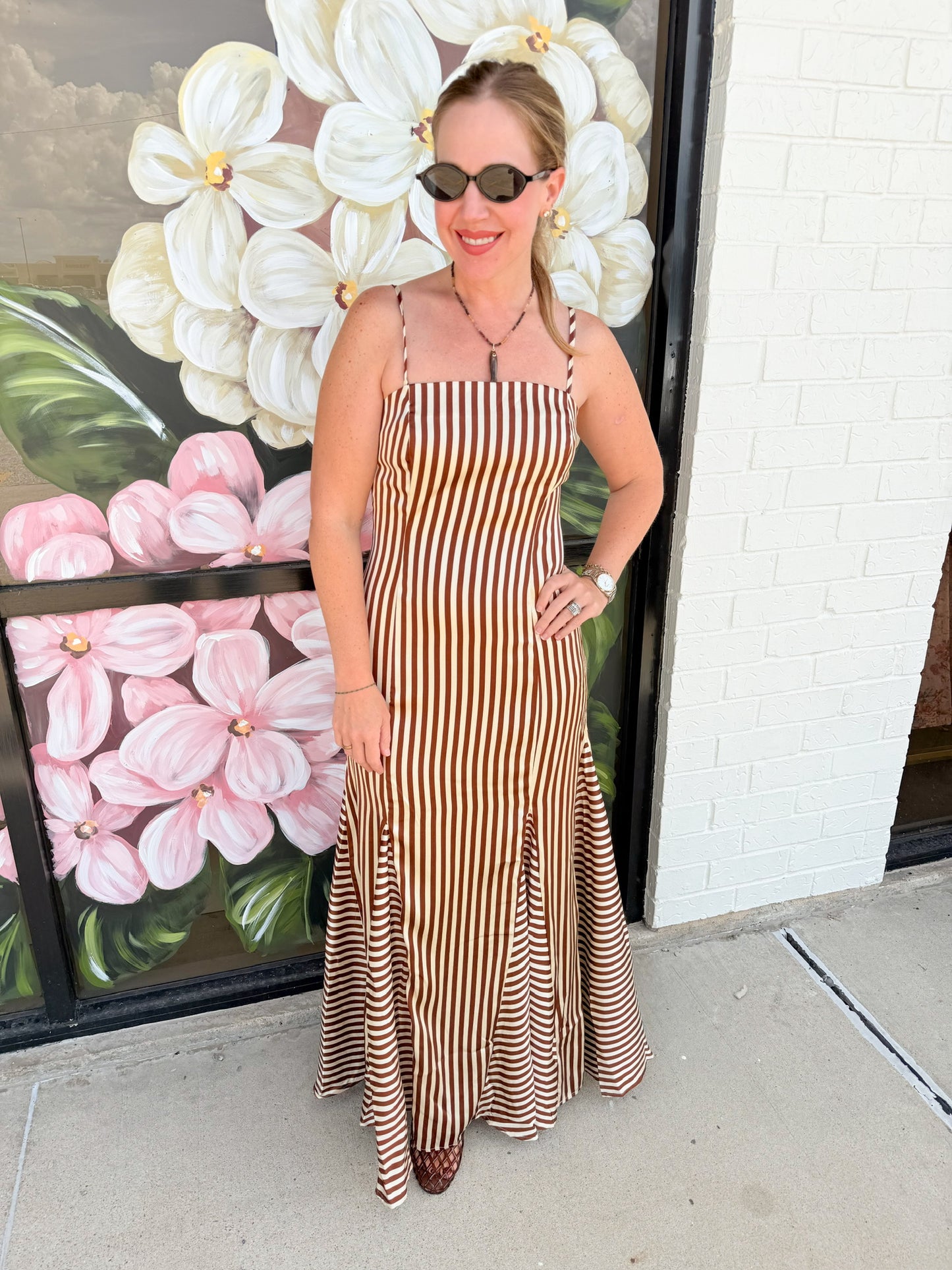 Striped Satin Maxi