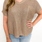 Dayton Metallic Vneck Sweater Top