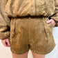 Suede Floral Textured Shorts