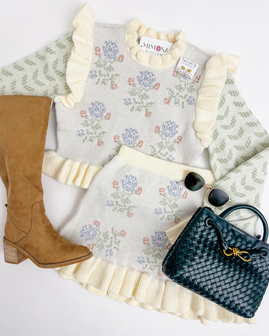 Darling Knit Sweater & Skirt Set