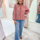 Cadence Plaid Long Sleeve Tie Top