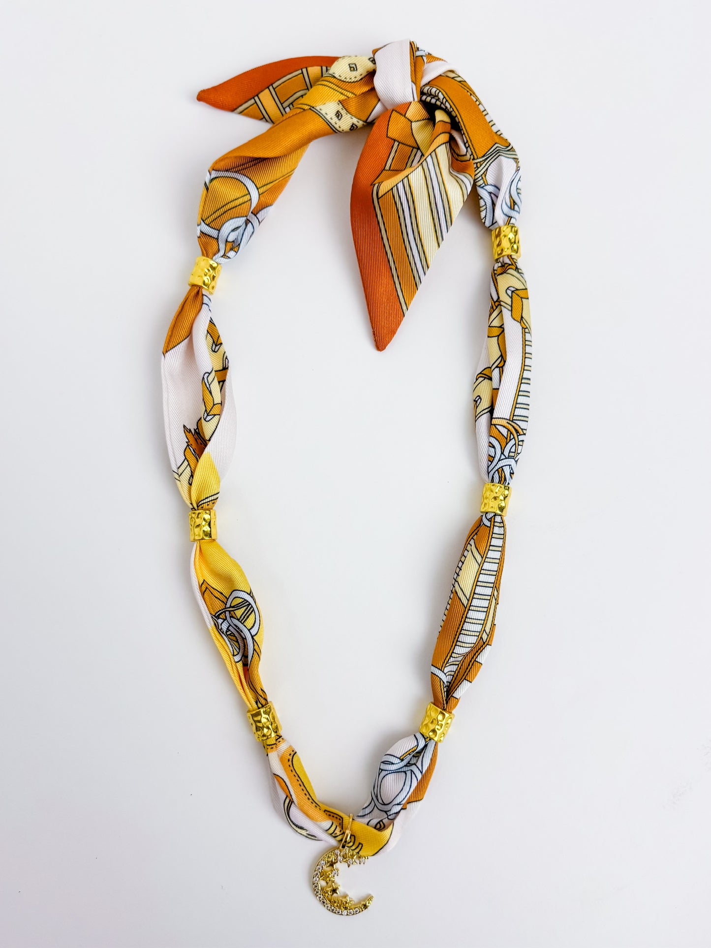 Gold Spacer Scarf Necklace-Starry Moon