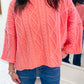 Brighter Cable Knit Boxy Sweater Top