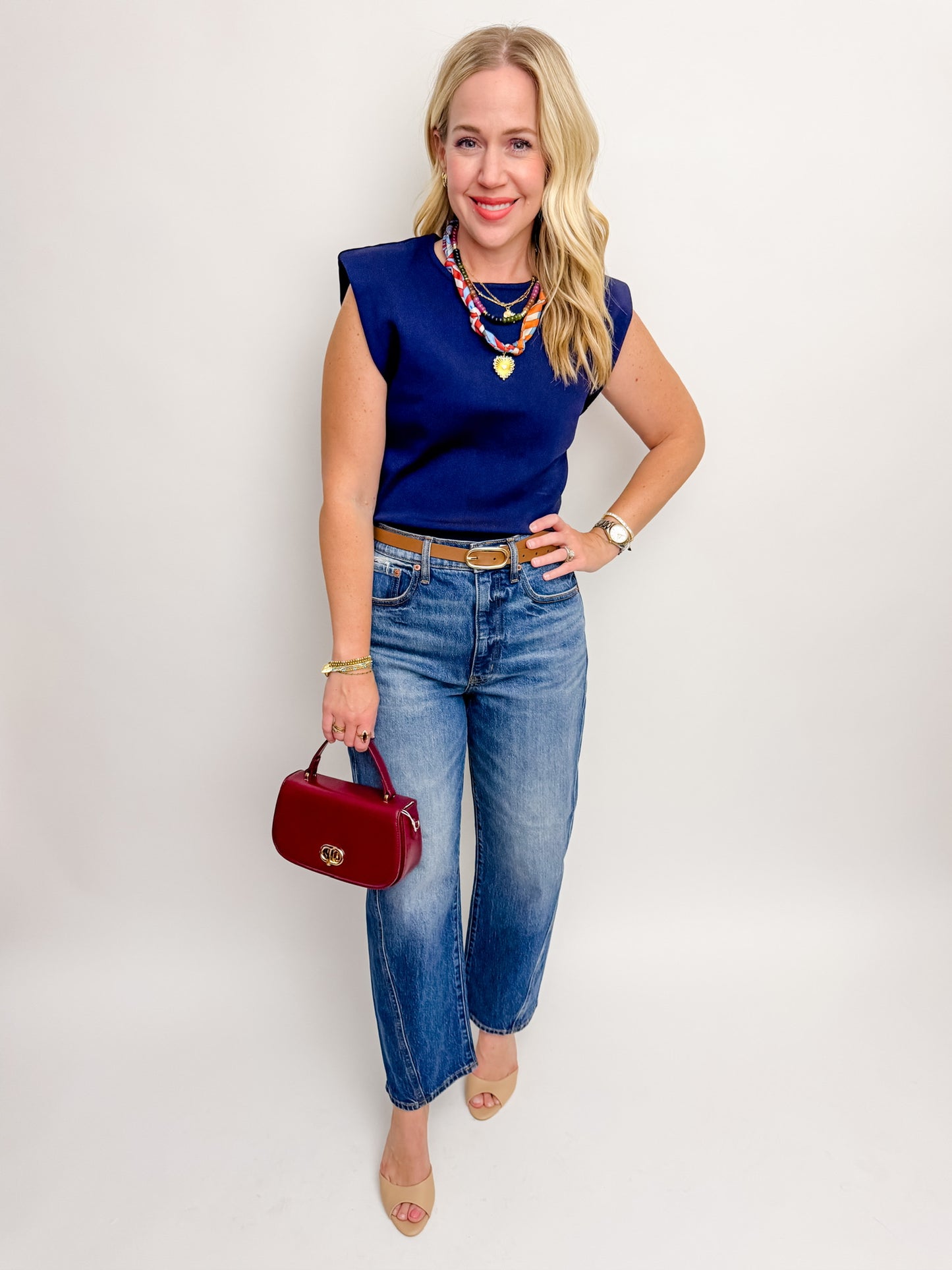 Elevated Knit Shoulder Pad Top