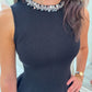 Luxe Jewel Trim Peplum Top