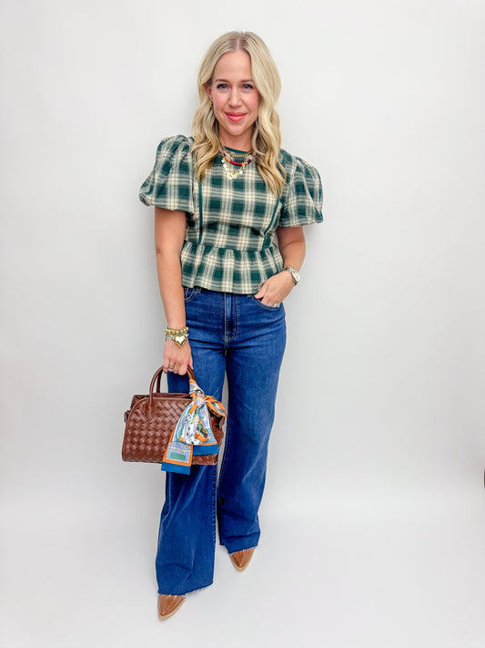 Pretty in Plaid Peplum Blouse