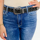 Metallic Studded Leather Belt