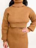 Cocoa Cropped Turtleneck Sweater