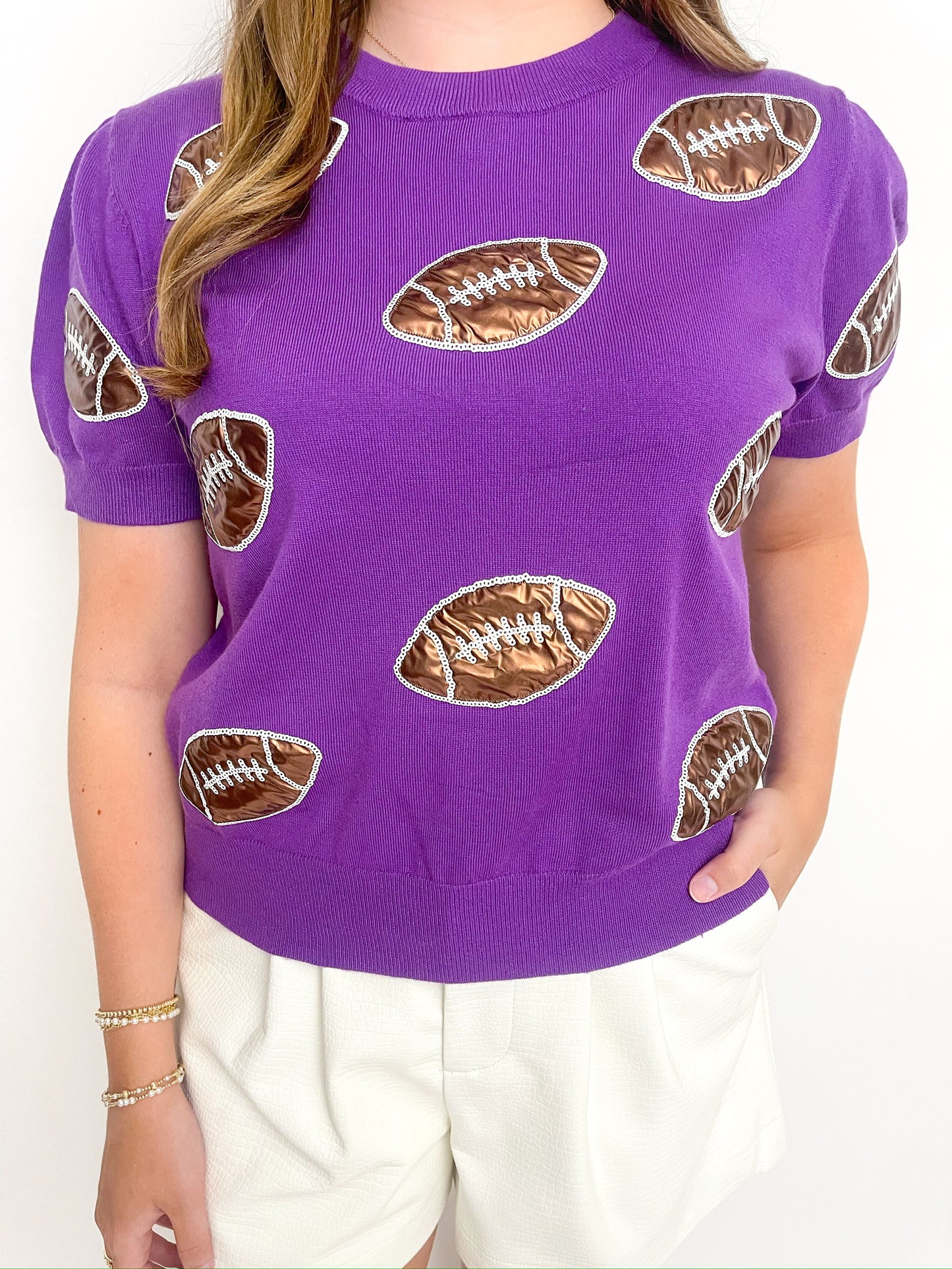 Shimmer Football Sweater Top