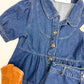 Klein Collared Denim Top & Short Set