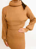 Cocoa Cropped Turtleneck Sweater