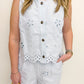 Petal Stitch Denim Vest