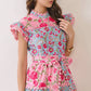 Floral Print Scalloped Midi Dress