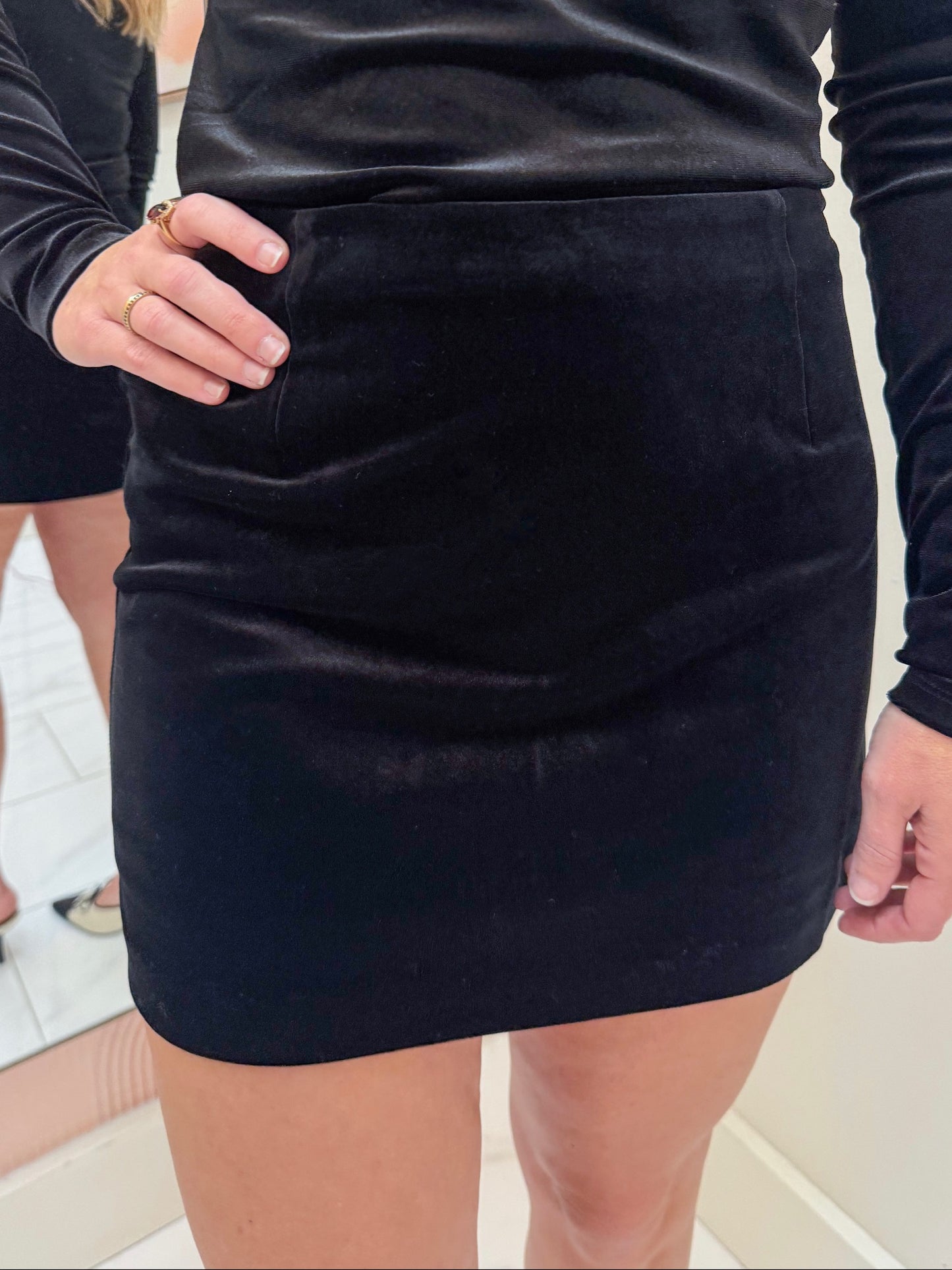 Cindi Velvet Mini Skort