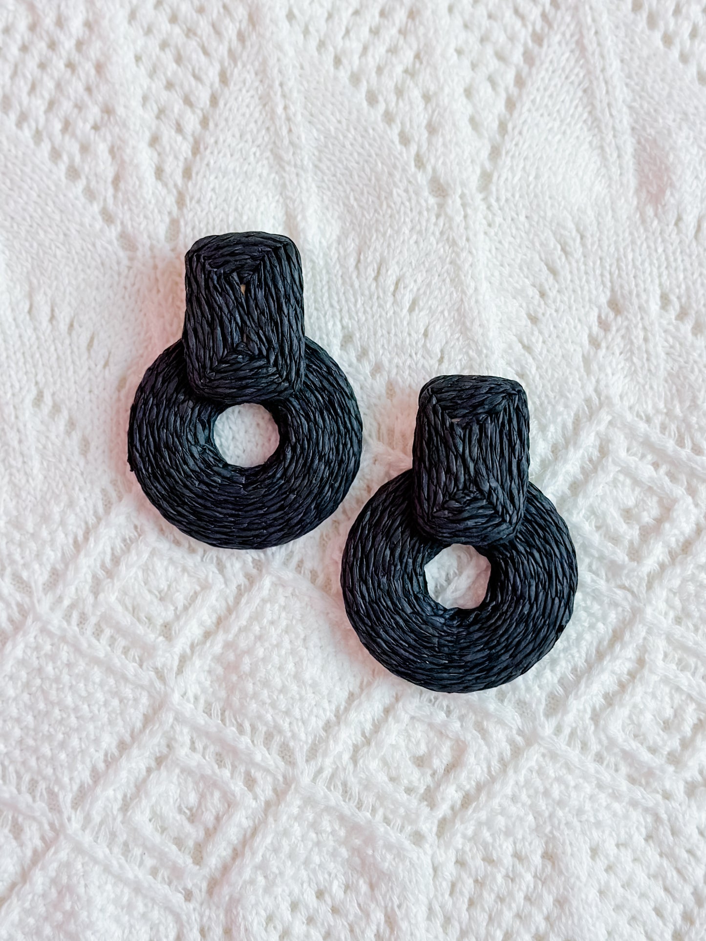 Raffia Circle Earring