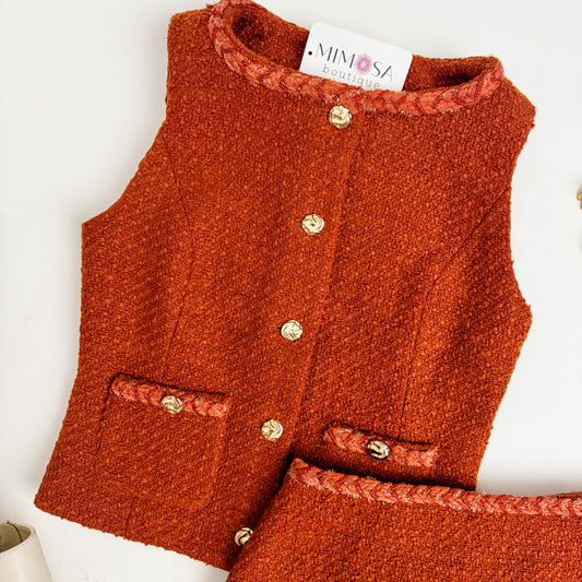 Pumpkin Spice Tweed Vest