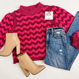 Pointelle Wavy Stripe Sweater