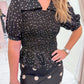Pretty In Polka Dots Smocked Blouse