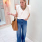 Bibi Poplin V-neck Bubble Top