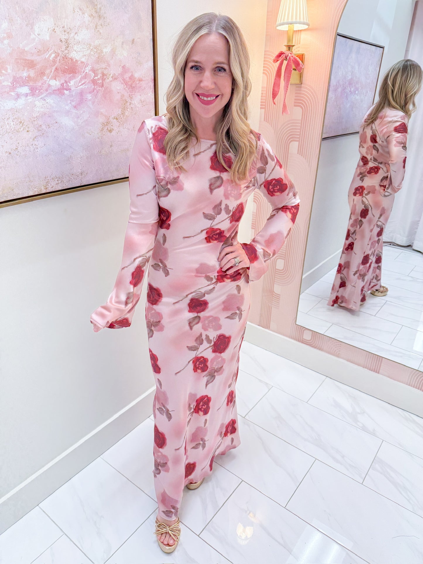 Georgie Satin Floral Maxi Dress