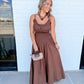 Solid Poplin Smock Cami Maxi Dress
