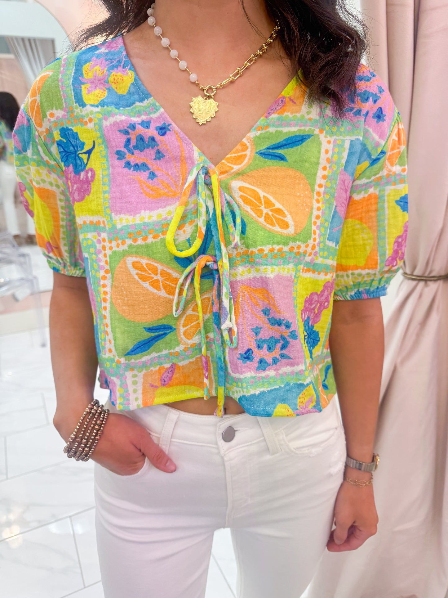 Mimosa Front Tie Top