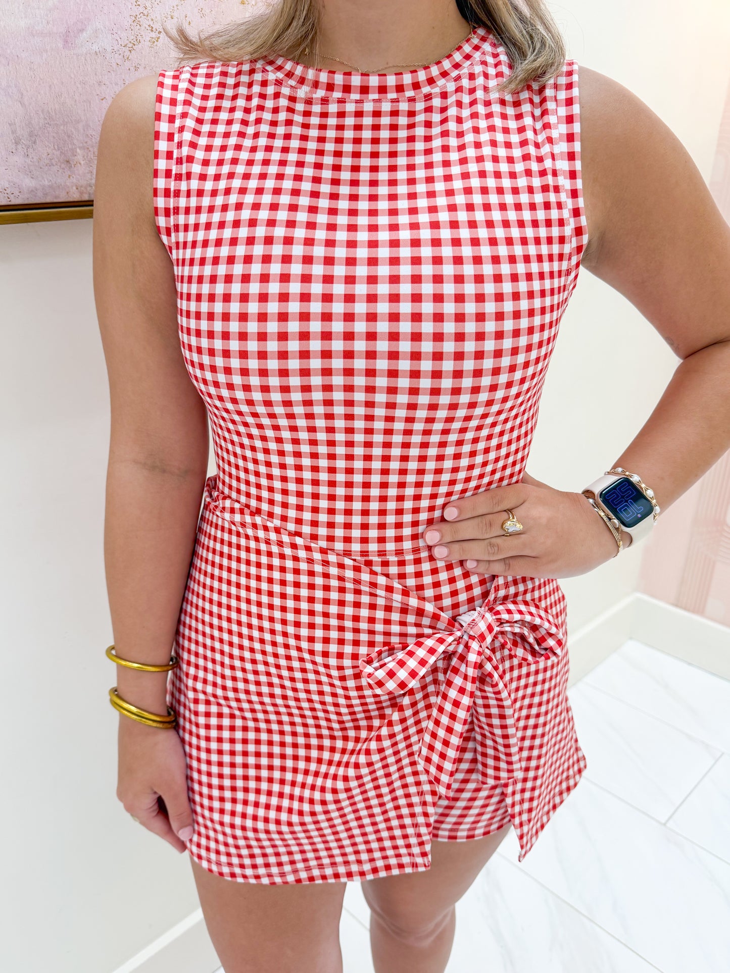 Rally Gingham Wrap Active Dress