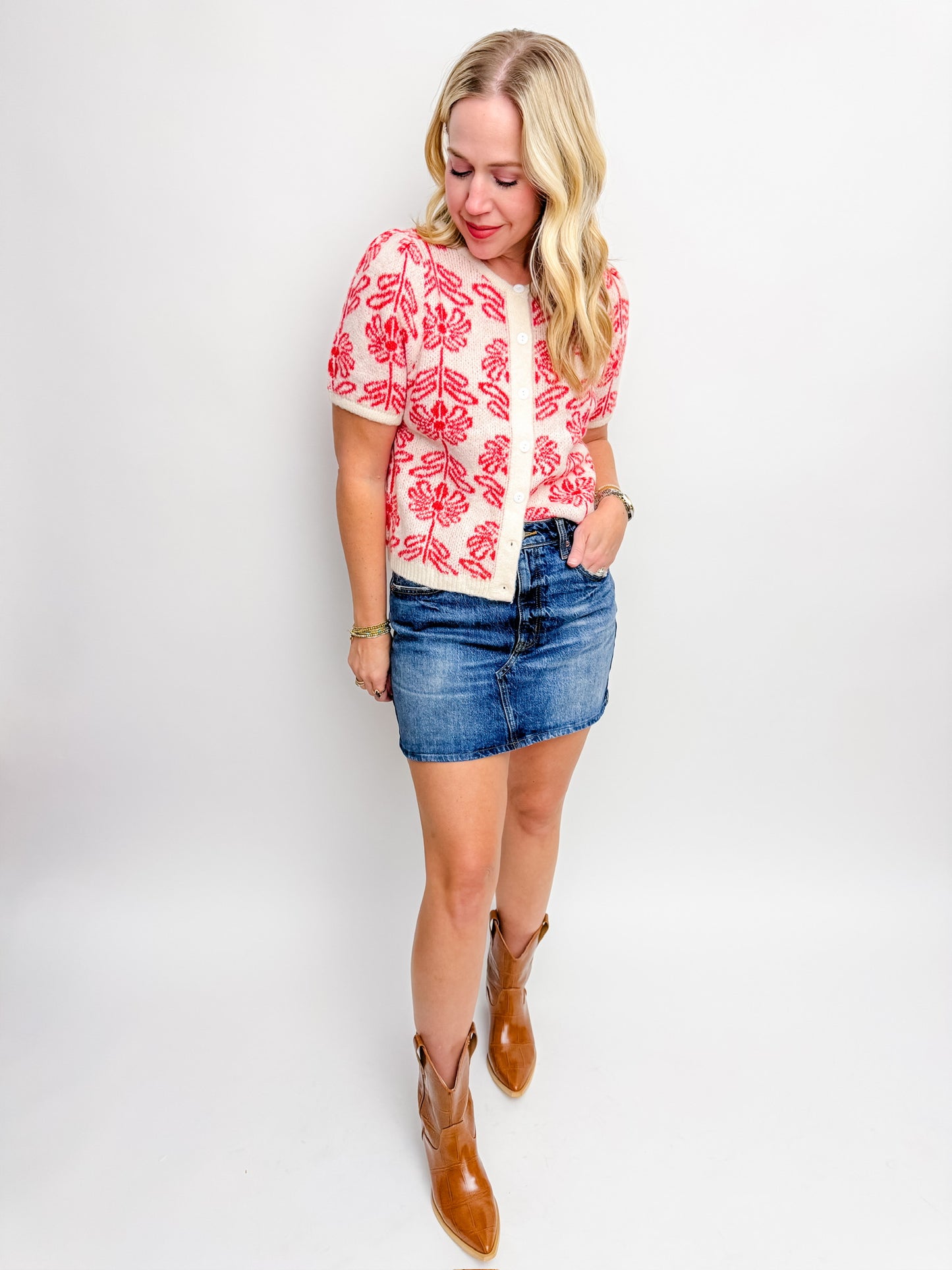 Floral Field SS Sweater Cardi