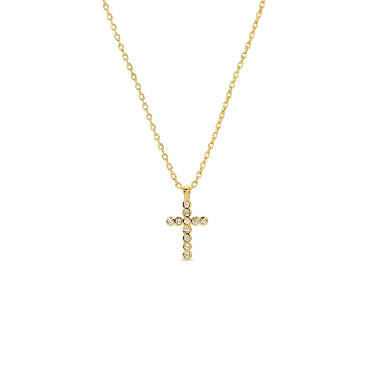Delicate CZ Cross Pendant