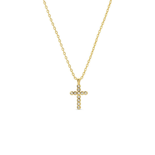 Delicate CZ Cross Pendant
