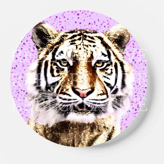 Glistening Tiger - Lavender - Game Day Button