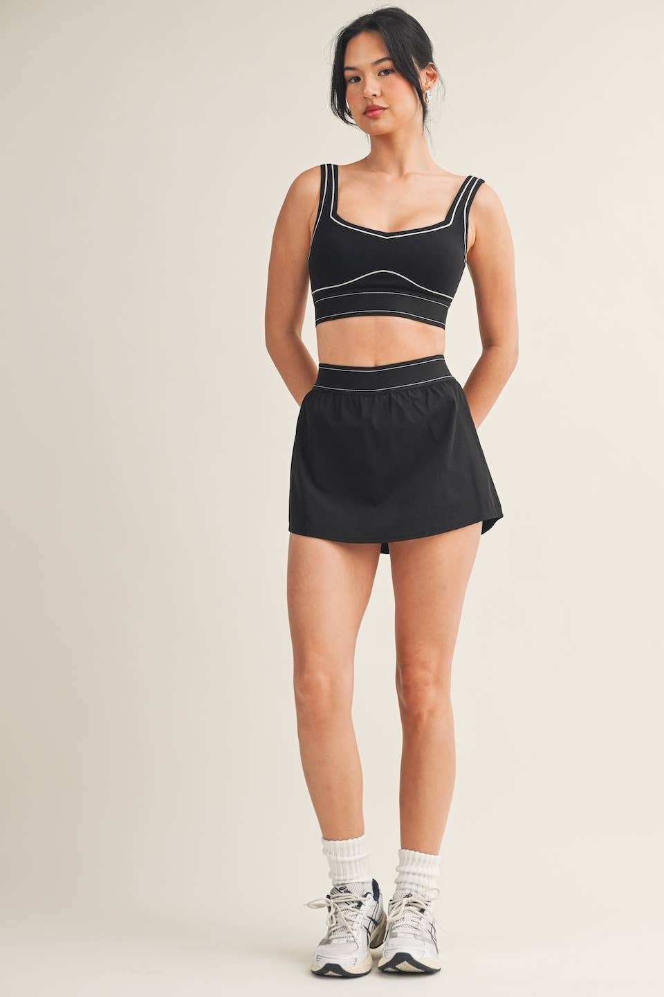 Waistband Contrast Skort