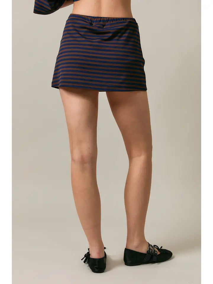 Downtown Striped Mini Skort