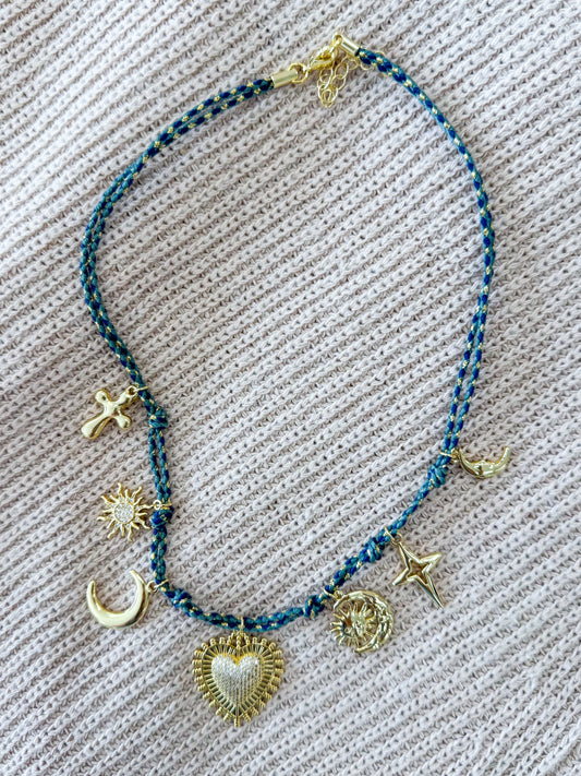 Piper Multi Charm Twine Necklace