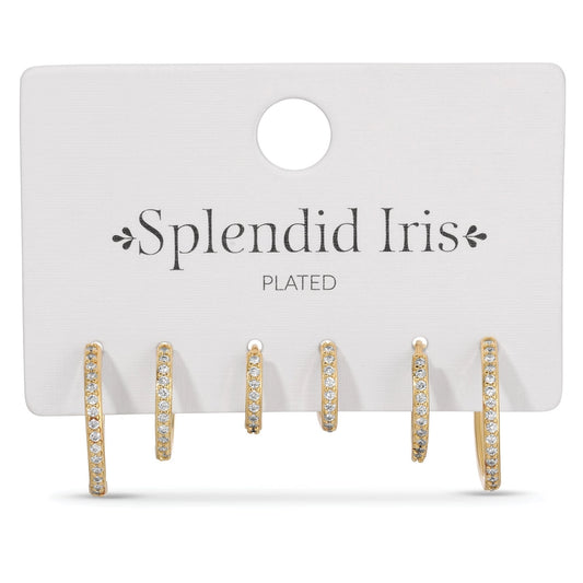 Delicate Pave Gold Huggies