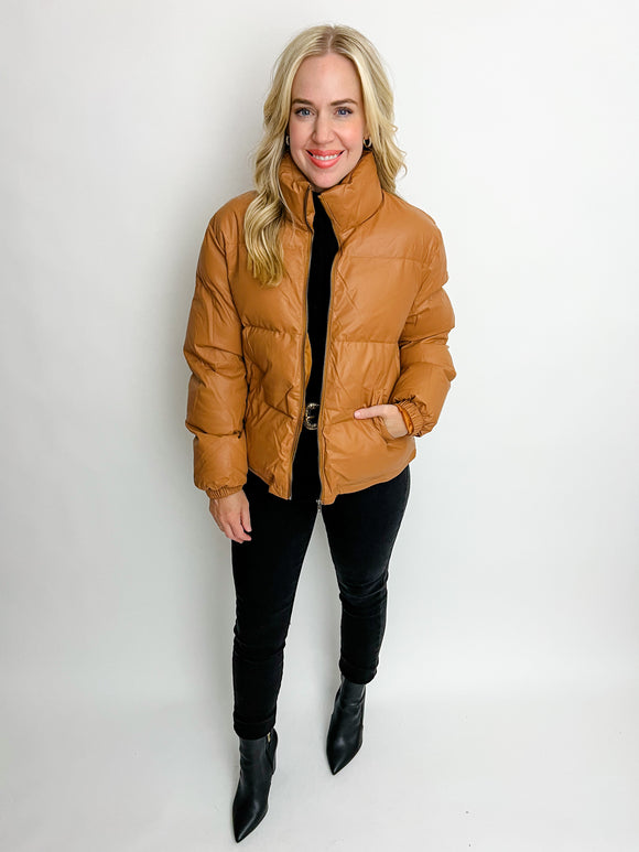 Gemma Leather Puffer Jacket