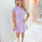 Full Sequin Knit Mini Dress Lavender