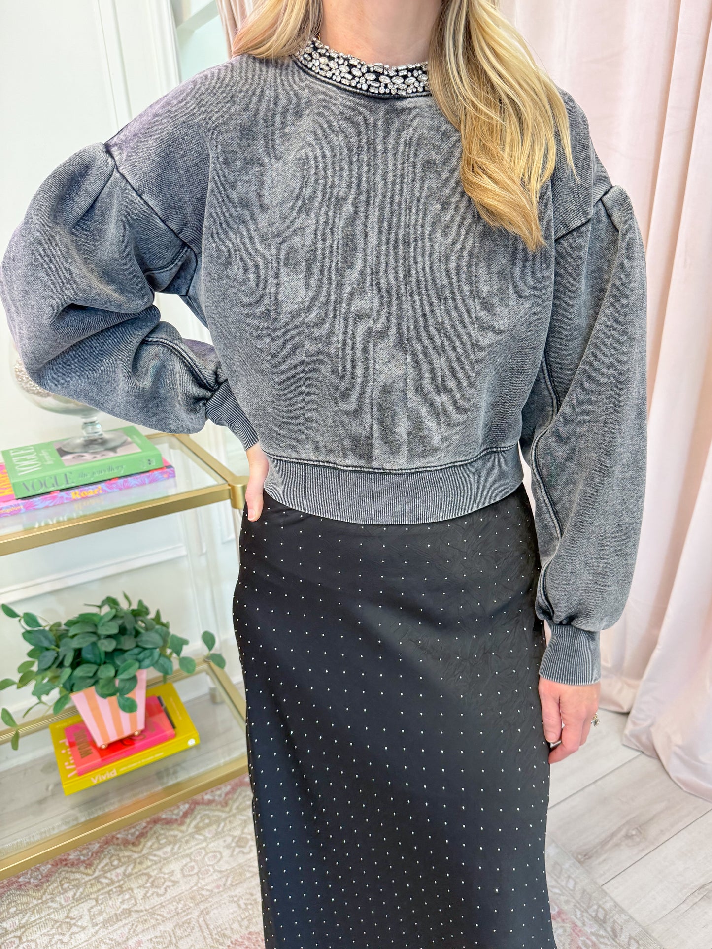 Embellished Crewneck Sweatshirt