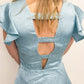 Birdie Blue Ruffled Cocktail Dress
