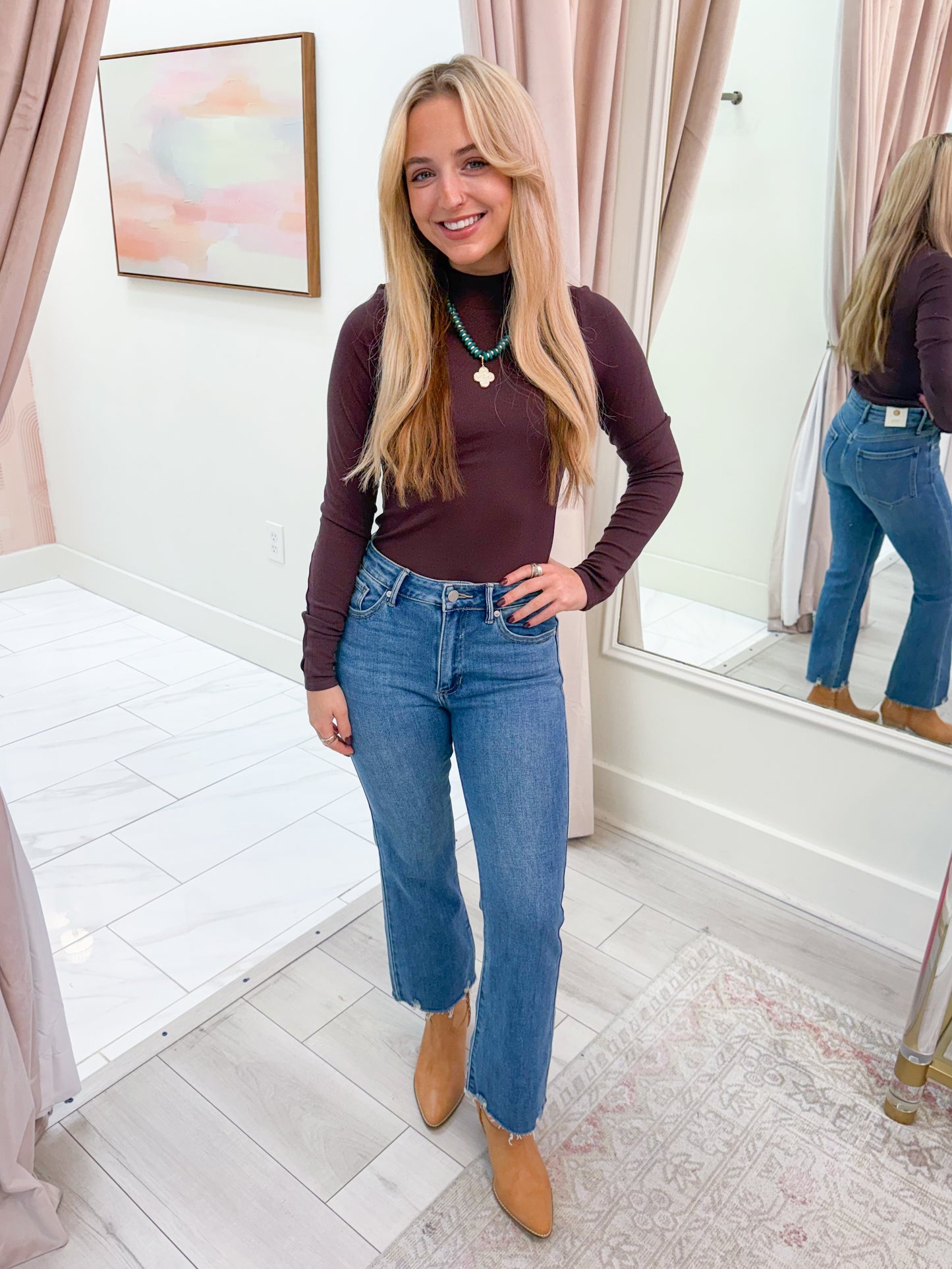 Ronan Mock Neck Top with Thumbhole