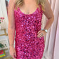 After Hours Mini Dress Rich Magenta Sequins