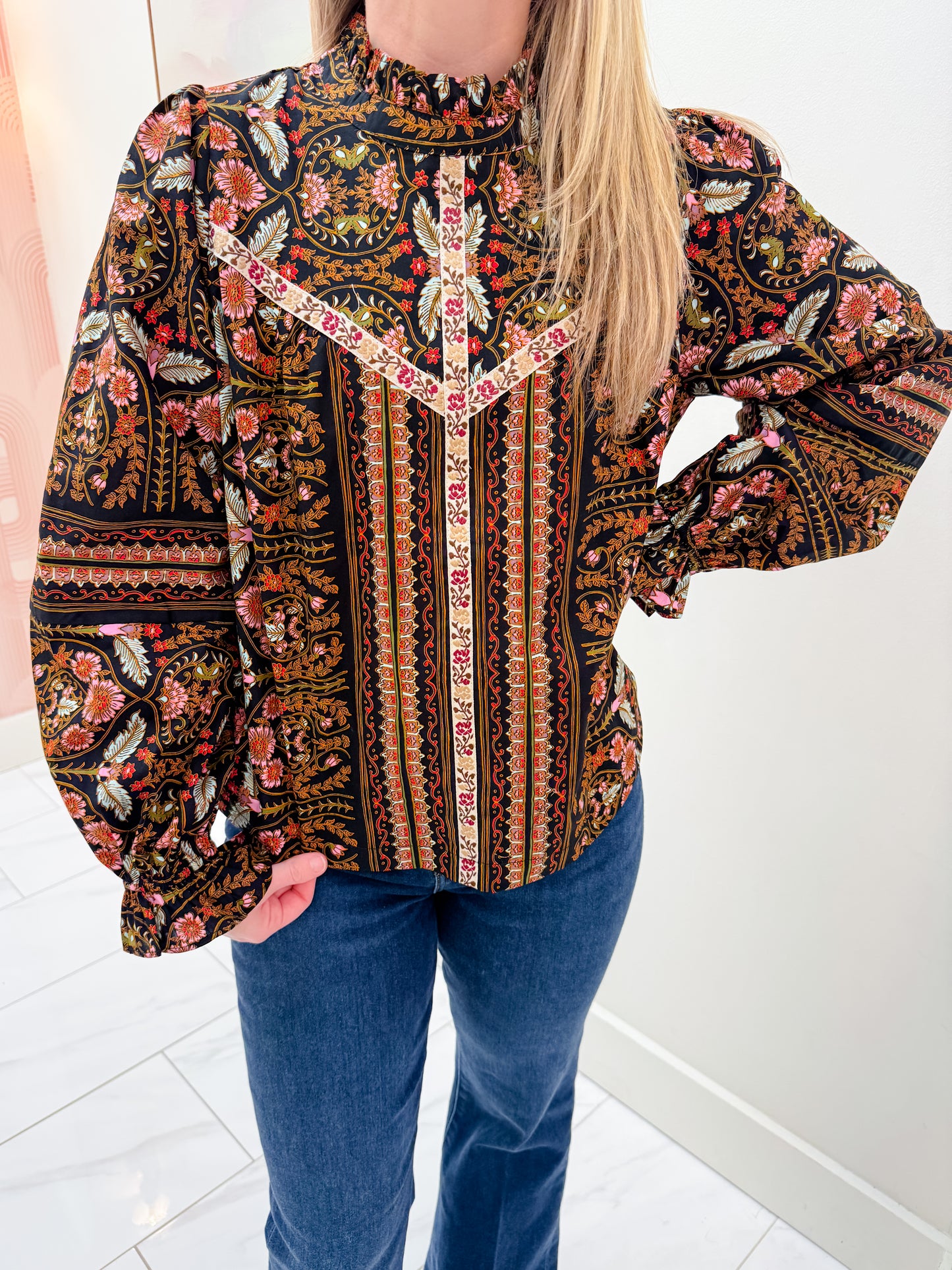 Cassidy Ruffle Floral Blouse