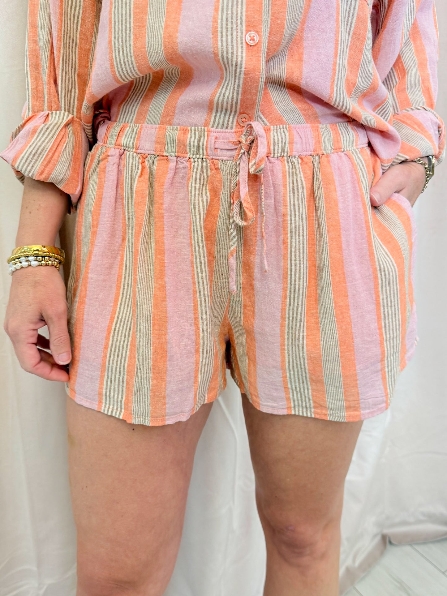 ZS The Perfect Linen Striped Short